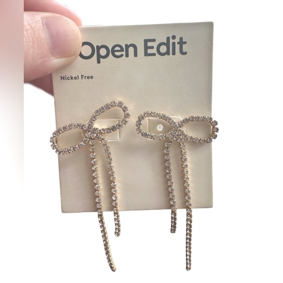 open edit Jewelry - Nordstrom Open Edit Gold Bow Drop Earrings NWT